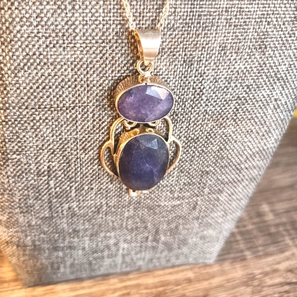 New dyed quartz & sterling necklace - Picture 4 of 5